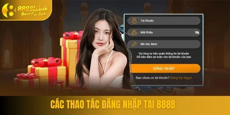 Các thao tác đăng nhập tại 888B